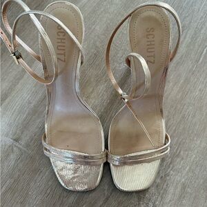 Schutz Women's Gold Strappy Sandals